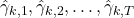 \hat\gamma_{k,1}, \hat\gamma_{k,2}, \dots, \hat\gamma_{k,T} 