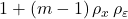  1 + (m - 1)\,\rho_x\,\rho_\varepsilon 